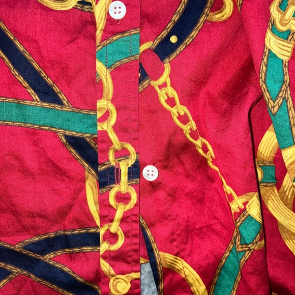 Ralph Lauren Chain Equestrian Print Shirt Women 3X Long Sleeve Button Front - Picture 10 of 12